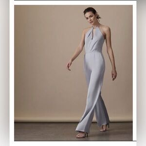 Reiss Light Grey Halter Jumpsuit